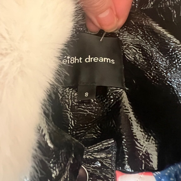 Ei8ht dreams patent leather jacket with fur - Picture 8 of 11